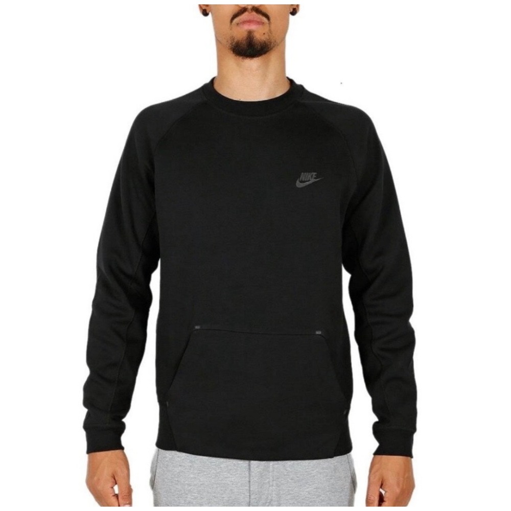 Nike Tech Fleece Crewneck Sweatshirt Black Mens‎ Pullover 545163-012